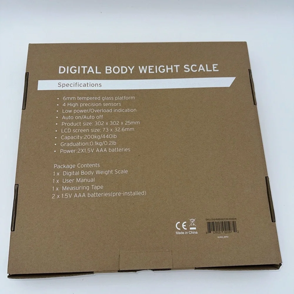 Etekcity Digital Body Weight Scale EB4473C Glass 400lb LCD Open Box Step On Tech